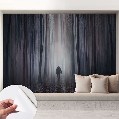 Tapete adhésive moderne pour salon et chambre à coucher Décoration rapide avec colle Silence de la forêt 208x146 cm (1/5)