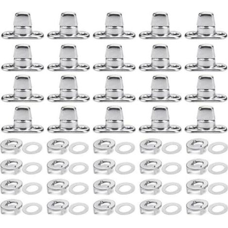 Tagtight 20Pcs Ovales Twist Verrouiller, D'Attaches à Verrouillage par Torsion de Qualité Marine, Œillet et Goujon à Bouton Tournant, pour Boutons Tournants de Fixation en Toile (1/4)