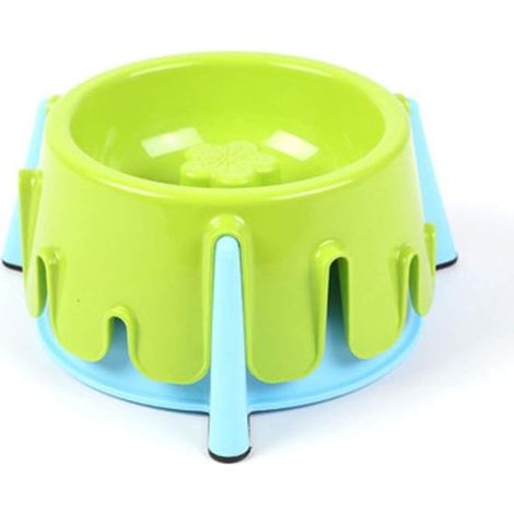 Gamelle en plastique haut de gamme pour grand chien, hauteur réglable – Dimensions 20 x 9,5 cm, couleur vert, confort amélioré–DELKEVIC