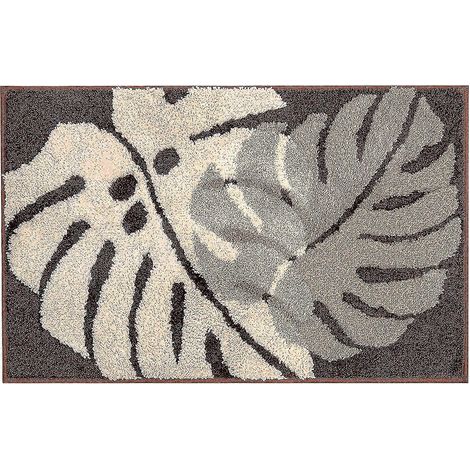 Tapis d'entrée intérieur, tapis de bienvenue pour l'entrée extérieure, tapis d'intérieur absorbant, antidérapant et résistant, 51 x 80 cm, lavable en machine, profil bas. (1/5)