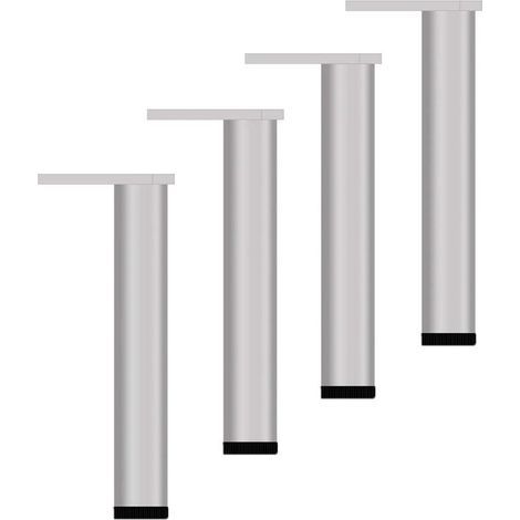 4 Pieces Adjustable Furniture Legs 25cm Modern Sofa Legs Bed Legs Silver Replacement Feet for Table Cabinet