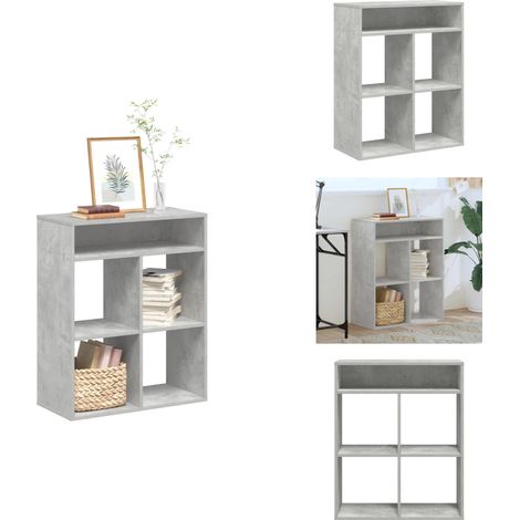 Bücherregal Betongrau 66x31x80 cm Holzwerkstoff - Bücherschrank - Bücherschränke - Lagerschrank - Bücherregal (1/5)