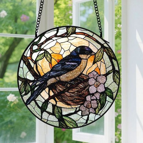 Capteur de Soleil en Vitrail Décoration Spirituelle pour Maison 9cm (1/4)