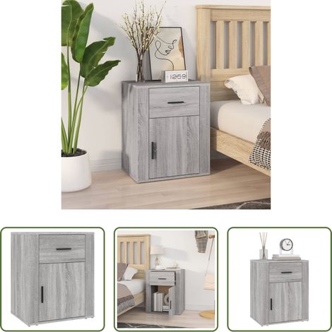 Holzwerkstoff - Nachttisch Grau Sonoma 50x36x60 cm Holzwerkstoff (1/5)