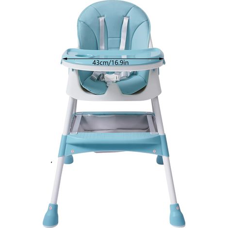 Chaise haute, hauteur réglable, double plateau, Vert clair (1/2)