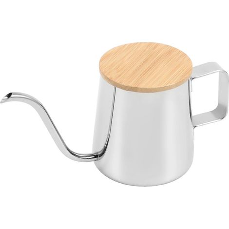 350-ml-Kaffeemaschine mit langem, schmalem Ausguss, Edelstahl-Schwanenhalskessel, manuelle Filterkaffeemaschine mit Holzdeckel (1/5)