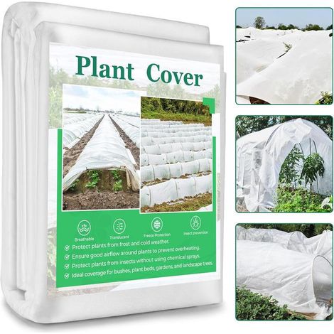Couverture antigel pour plantes d'extérieur, 3 x 15 m, toile antigel pour arbres d'hiver, protection contre le gel des plantes, couverture flottante de jardin, blanche (1/4)