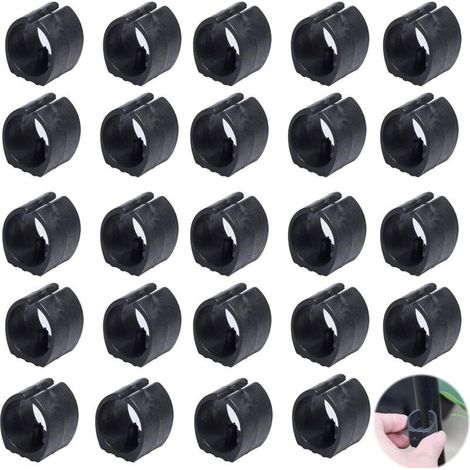 Patins de Serrage de Tube de Chaise en Plastique Chaise en Plastique pour Pieds de Chaise en Forme de U Patins pour Pieds de Chaise à Attaches pour tubes ronds 24 pièces (25mm) (1/4)