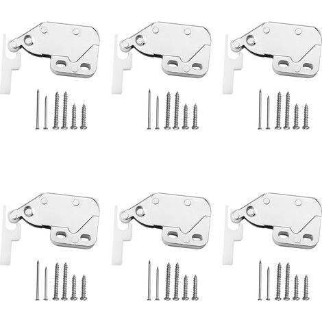 Spring Catch 6 Pack Mini Spring Catch Cabinet Door Latch with Screws Drawers Sheds (1/5)