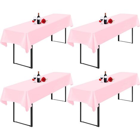 4er-Pack Tischdecke Bierzeltgarnitur 100x250cm Rosa, wasserdicht, Polyester