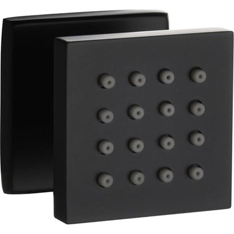 Cabezal de ducha cuadrado de latón macizo negro con función de masaje, chorro de ducha multiángulo ajustable, tamaño grande, rociador de hidroterapia de montaje en pared, conexión G1/2 (1/5)