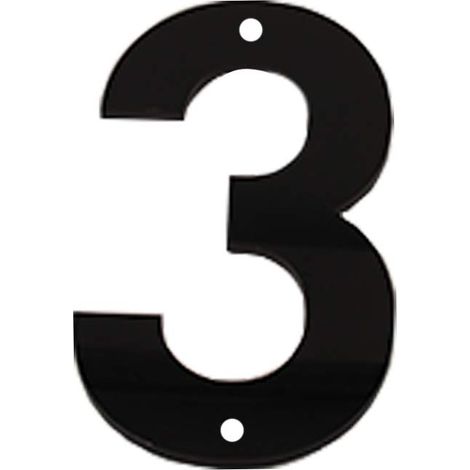 Plaque de Numéro de Maison 6 Pouces (15 cm) Grands Numéros de Porte en Acrylique, Plaque de Signalisation épaisse Auto-adhésive avec Vis Numéro D'adresse de Rue Numéros de Boîte Aux Lettres, Noir (3) (1/5)