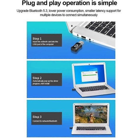 Adaptateur USB WiFi 6 900 Mbps avec Bluetooth 5.3 (noir) (1/5)