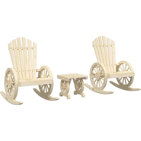 Maison Exclusive - 3-tlg. Garten-Lounge-Set Massivholz Tanne (1/5)