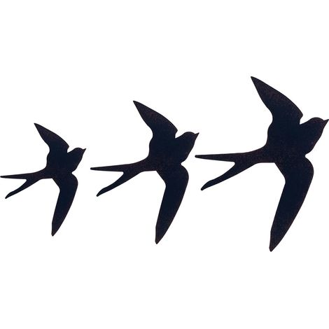Signes Grimalt Swallow 3 oder Applique Metal Black Metallplatte - 30x24x1cm