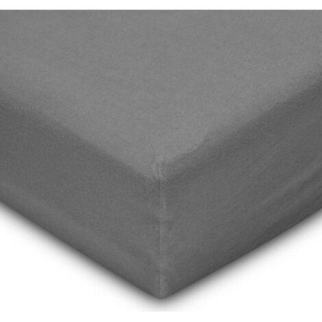 Drap Housse 180x200 cm en Microfibre Gris Clair avec Coins Élastiqués pour Matelas de 30 cm Haut Tissu Anti-Acarien Hypoallerg (1/4)