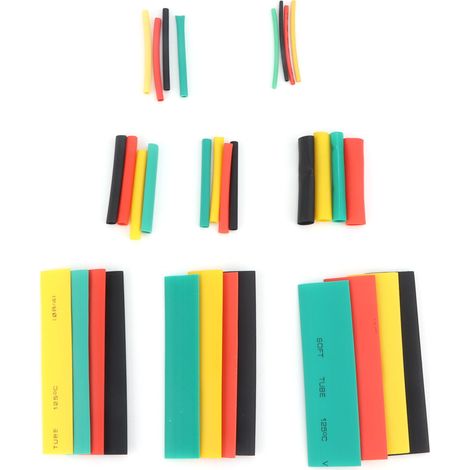 Kit 328 pièces gaines thermorétractables 4 couleurs jaune noir rouge vert composants électroniques (1/5)