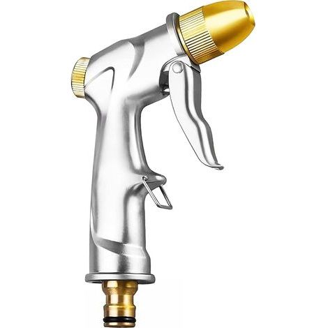 Pistolet d'arrosage métal Pistolet Arrosoir, bouton de contrôle de débit facile, Pulvérisateur de Jardin à haute pression professionnel, Puissant pour Lavage de Voiture, Arrosage de Jardin (1/5)