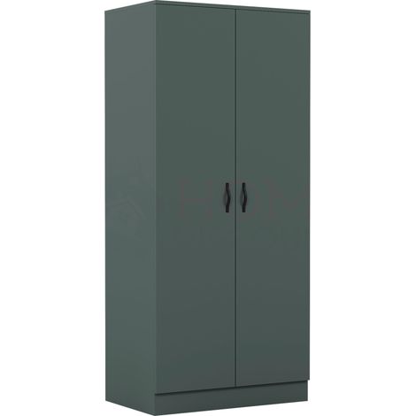 Riano 2 Door Wardrobe With Hanging Rail & Storage Shelf, Green