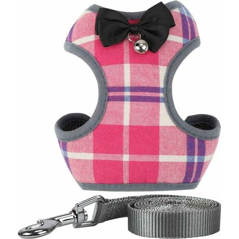 Harnais laisse doux respirant pour petit chien et chat, rose, taille L, modèle MZ123 – DELKEVIC (1/5)