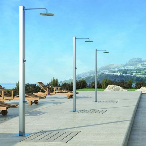 Colonna doccia da esterno con solo acqua fredda in acciaio inox  S-9000 kamalu