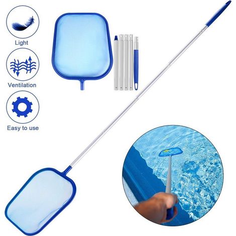 épuisettes de Surface pour Piscine, Piscine en Maille Filet Outil epuisette Bassin écumoire Feuille 122cm, épuisettes pour ramassage des Feuilles (1/5)