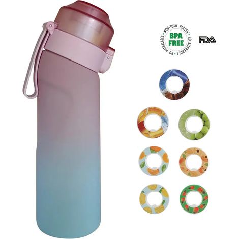 650 ml Botella de agua Air con vainas de sabor a frutas,Taza de agua perfumada con parfuma de frutas 0% azúcar (1/5)