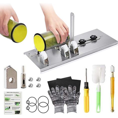 Kit Coupe-Bouteille Verre - Coupeur Professionnel Antidérapant - Acier Inoxydable - Pour Bouteilles Recyclées - 1 Pièce (1/5)