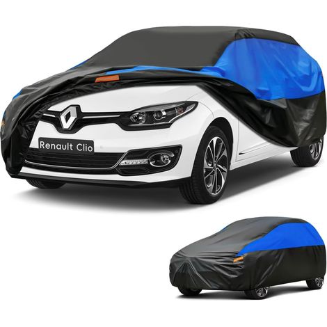 Bâche Voiture Exterieur Respirante, Compatible avec Renault Clio(1990-2023) Housse de Protection Voiture Extérieur, Toutes Saisons Peuvent Tout Gérer Contre Pluie Soleil Poussière.,Taille pour Renault (1/5)