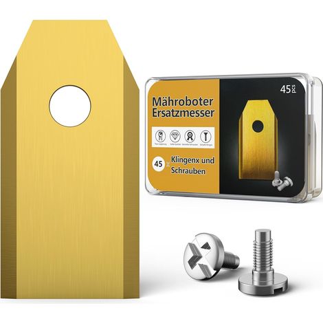 45 Lames de rechange pour Husqvarna Automower/Gardena/Yardforce robot tondeuse, Lames de Couteau en Titane - Lames de Robot tondeuse(3 g - 0,75 mm)-Accessoire de rechange - Avec vis