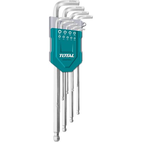 TOTAL - Chiavi Esagonali Testa Tonda - Set da 9