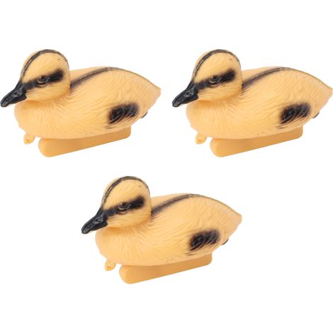 3 Canards Flottants Jaunes en Plastique Réaliste pour Bassin, Décoration de Jardin, Piscine, Étang, Style B 12,5x6,5 cm (1/5)