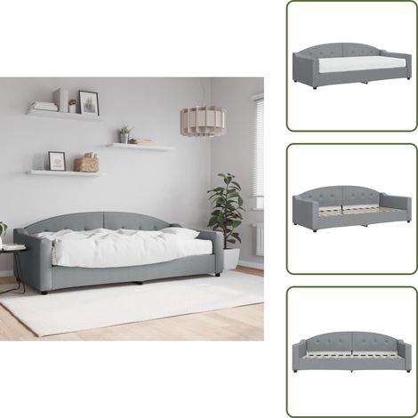 Sofá cama gris claro - vidaXL Sofá cama con colchón tela gris claro 90x200 cm - Sofá cama espuma