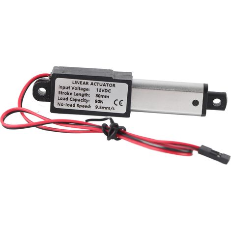 Mini actionneur linéaire électrique étanche, micro-actionneur à petits mouvements, 12 V CC, course de 30 mm, pour robot DIYForce, vitesse de 90 N et 9,5 mm/s. (1/5)