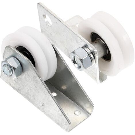 2pièces Roulettes De Porte Coulissante Acier Pour Et Meubles Accessoires Pour Panneaux Et Glissantes (1/5)