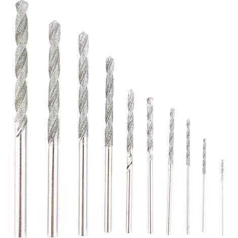 10-teiliges Diamantbohrer-Set für Glas, Fliesen und Stein (0,8–4,0 mm) (1/5)