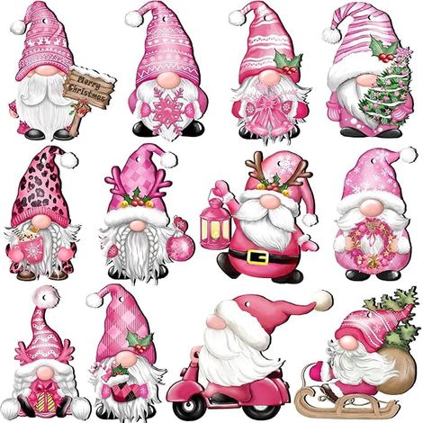 Ornement En Bois - Décoration De Sapin De Noël - Gnome Et Père Noël En Bois Naturel - 24 Pièces (1/5)