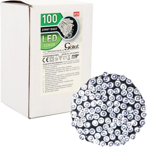 Luces para árbol de Navidad, 100 LED, para interiores, luz blanca fría, longitud 5 m. (1/3)