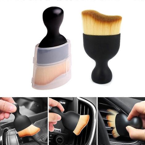 Brosse de lavage à poils doux, balai pour tableau de bord, outil de nettoyage des conduits d'aération de voiture (1/4)