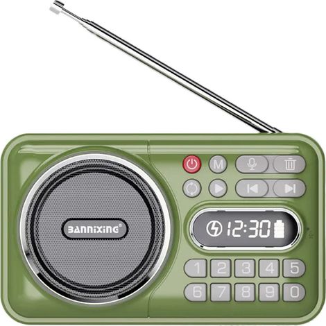 Cette mini radio FM de poche offre une excellente réception, un affichage LED et une connectivité Bluetooth sans fil. Elle peut servir de lecteur et d'enregistreur de musique, avec une gamme de fréque (1/5)