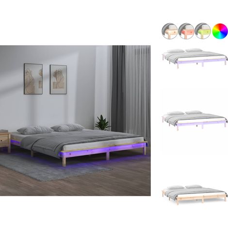 Betten & Bettgestelle - Living Massivholzbett mit LEDs 180x200 cm (1/5)