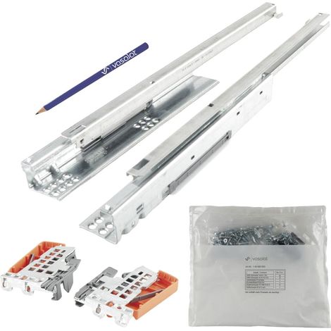 Blum Tandem - Set di estrazioni parziali per cassetti, 400 mm, con pratica frizione Blum, portata 30 kg, 1 paio di guide per cassetti con frizione (1/5)