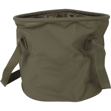 Seau pliable de voyage 10L vert OD pour camping, pêche et randonnée - Compact et portable (1/5)