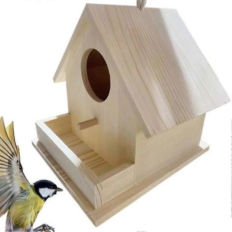 Nichoirs d'extérieur, mangeoire suspendue en bois avec poteau, nichoir pour colibris et cardinaux (1/5)