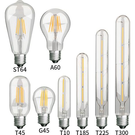 8pcs E27 led ampoule filament transparent rétro mariage nostalgique restaurant bar (1/4)