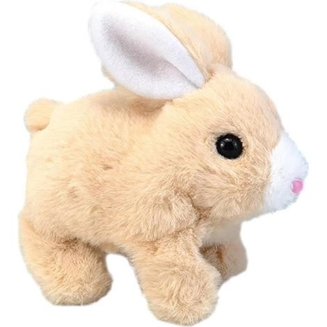 Jouet de Lapin Qui Marche, Jouet électronique interactif de Lapin en Peluche pour Animaux de Compagnie, Lapin en Peluche-jaune. (1/4)