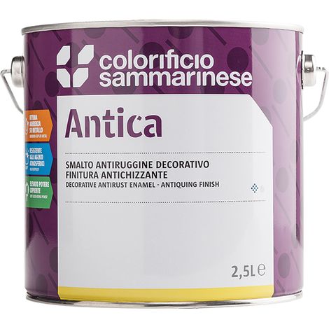 SMALTO ANTIRUGGINE 'ANTICA' Lt. 0,750 grana grossa -ferro batt.- 6 pezzi  - COLORIFICIO SAMMARINESE
