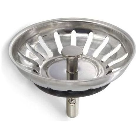 ALLIANDIS2 bouchons d'évier de cuisine en acier inoxydable - crépine universelle (diamètre 78 mm), grille d'évier anti-obstruction et panier d'évier à vidange rapide (1/5)