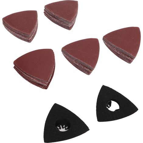 Packung mit 10 dreieckigen Schleifpapieren (80 mm) für vielseitige Schleif- und Polierarbeiten mit Ersatzpads (1/5)