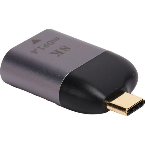 Adaptador DisplayPort 1.4 8K, convertidor USB Tipo-C a Mini DP, compatible con MacBook, iPad Pro y teléfonos Android, fabricado en aleación de aluminio, plug and play, fácil de transportar.